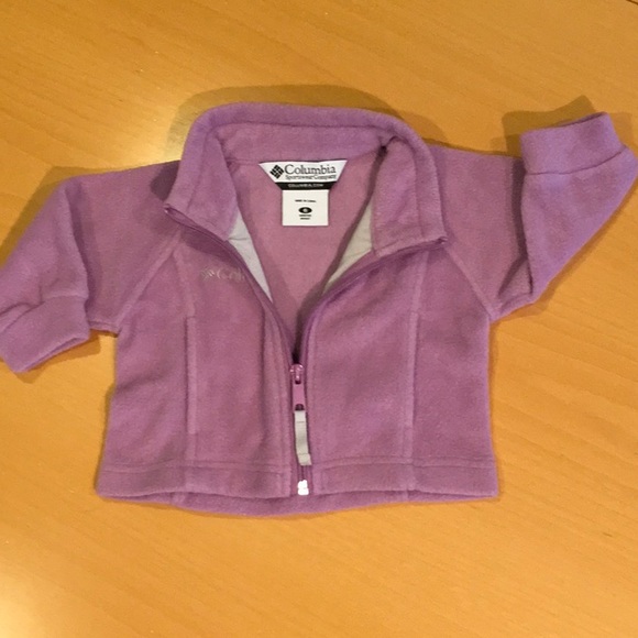 Columbia Fleece Jacket Zipper&Pockets Lilac - Picture 2 of 7